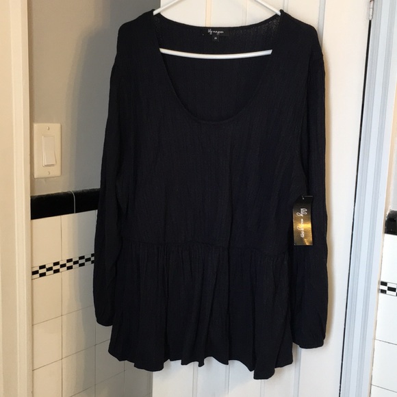 2X NEW Long Sleeve Soft Peplum Top - Picture 5 of 15
